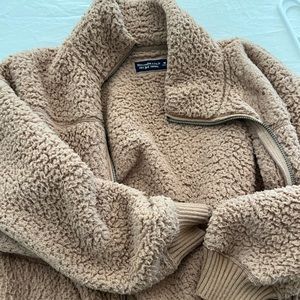 Tan abercrombie & fitch Sherpa jacket